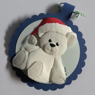 "Teddy Bear" Christmas Ornament (White/Blue) (2014)